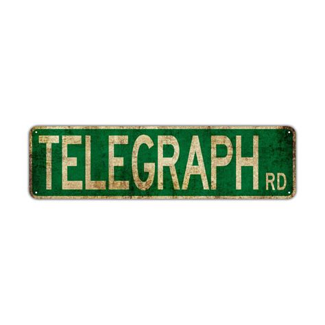 Telegraph Rd Street Sign Rustic Vintage Retro Metal Decor Wall Etsy