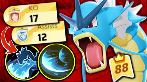 AQUA TAIL GYARADOS IS ULTIMATE MENACE Pokemon Unite YouTube