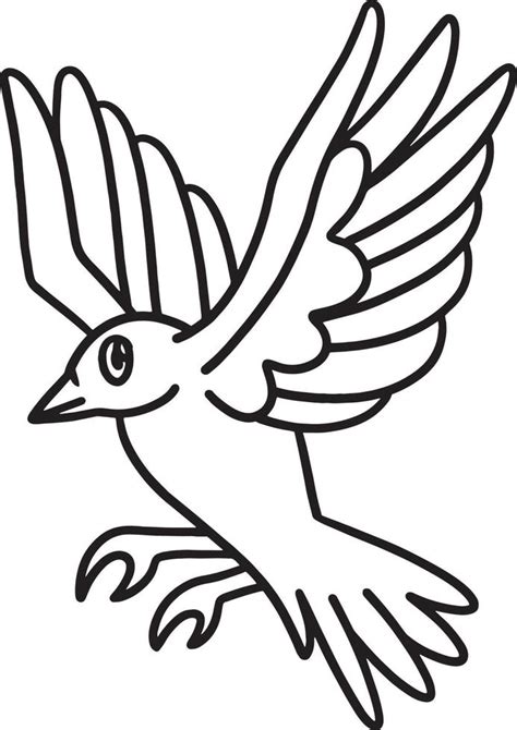 Flying Crows Halloween Isolated Coloring Page Vector Art At