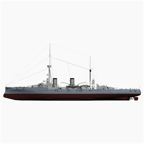 Armored Cruiser Bluecher Imperial German Navy 3D Model 59 Max Free3D