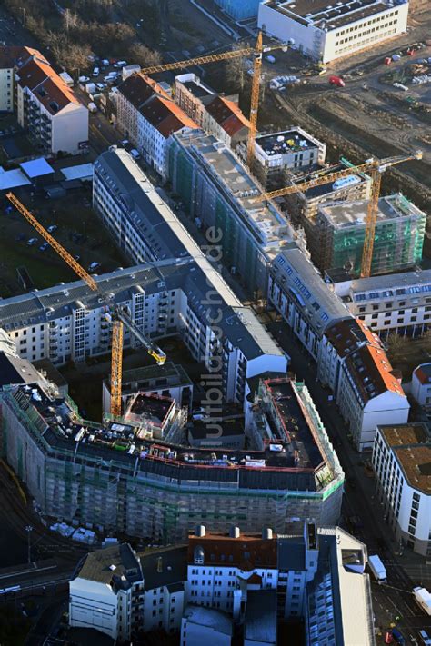 Leipzig Von Oben Eckhaus Baustelle Zum Neubau Eines Wohn Und