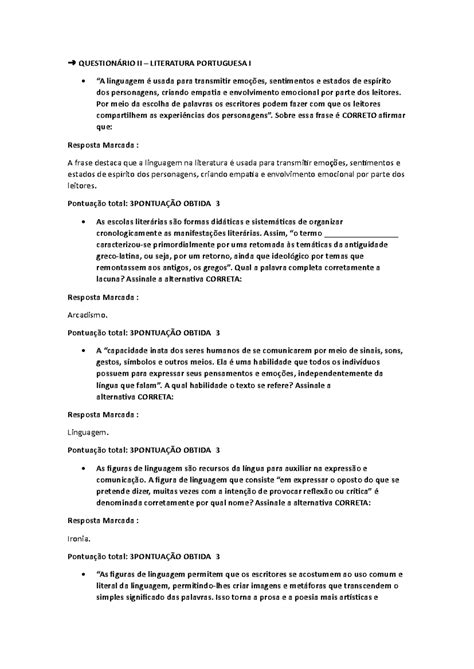Questionário I: Semântica e Pragmática da Língua Portuguesa - Studocu