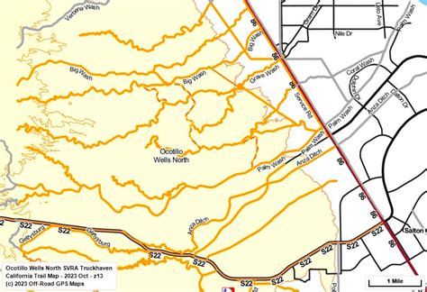 Ocotillo Wells SVRA North, Truckhaven - California Trail Map