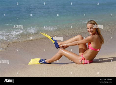 Bikini Woman Snorkelling Hi Res Stock Photography And Images Alamy