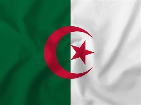 Premium Photo Algeria Flag On Fabric Background