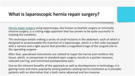 Ppt Laparoscopic Vs Open Hernia Repair Surgery Powerpoint