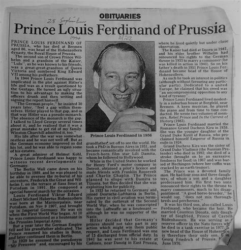 Peerage News Prince Louis Ferdinand Of Prussia