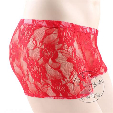 Boxer S M Dentelle Sexy Homme Rose Thong Man Underwear Uomo Lenceria