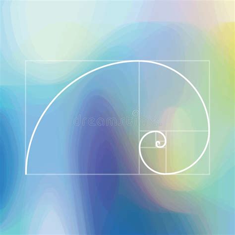 Fibonacci Sequence Golden Spiral Background Stock Illustration