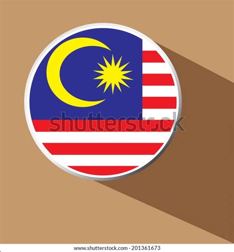 Vector Malaysia Flag Button Icon Long Stock Vector Royalty Free