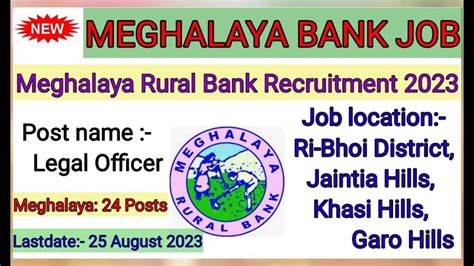 Meghalaya Rural Bank Recruitment 2023 Legal Officer Jobs Meghalaya