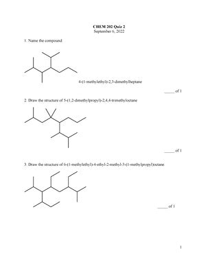 Chem Quiz Key Practice Quiz For Chapter Of Organic Chemistry