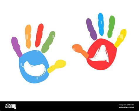 Colorful Kids Handprint Vector Illustration Stock Vector Image And Art