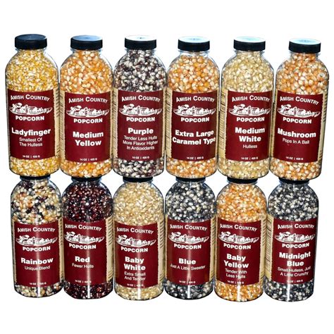 12 14 Oz Bottles Popcorn Kernel Variety Bundle Old Fashioned Non