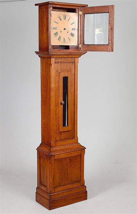 American Oak Tall Case Clock