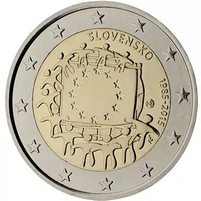 2 Euros Conmemorativos Eslovaquia 2015 La Bandera Europea