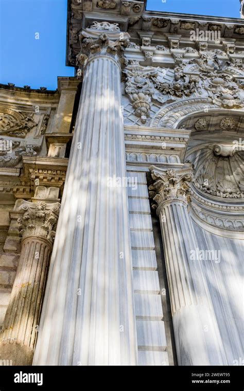 Roman Columns On Exterior Of Dolmabahce Palace In Istanbul Tuerkiye