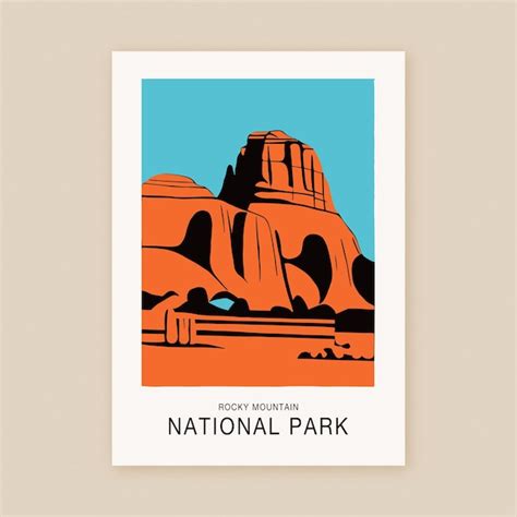 Premium Vector National Park Minimalist Travel Retro Poster Print