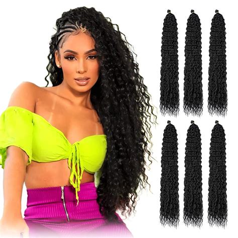 Ocean Wave Crochet Hair Inch B Black Deep Wave Braiding Hair Wavy