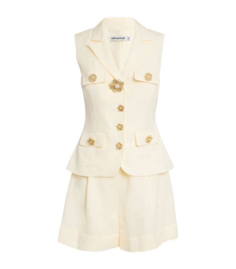 Womens Self Portrait Ivory Tailored Playsuit Harrods Us