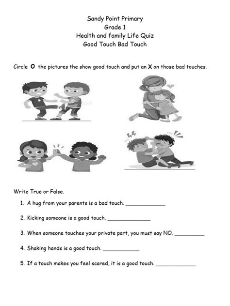 Evs Worksheets For Kids Good Touch Or Bad Touch Knowledge Worksheets