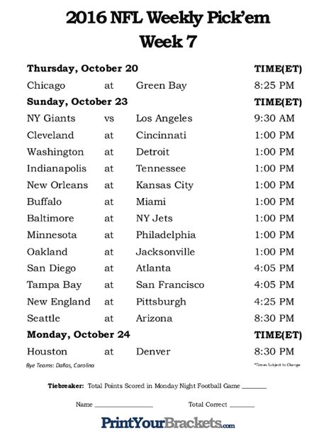 Nfl Week 18 Printable Schedule 2024