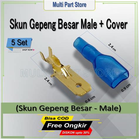 Jual Skun Sekun Konektor Kabel Gepeng Besar Cowok Male Karet Kondom