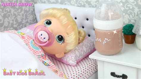 Baby Alive Nikita Show Se Arrumando Para Dormir E Toma Mingau Na