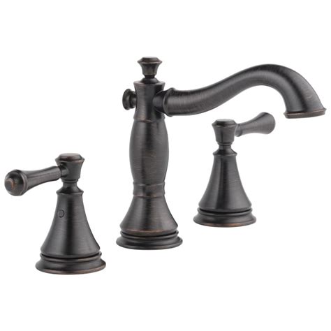 Shop Delta Cassidy Venetian Bronze 2 Handle Widespread Bathroom Sink Faucet At