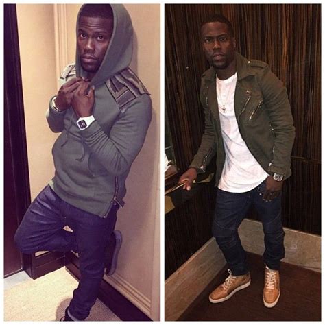 Kevin Hart Wears Balmain Camouflage Epaulette Hoodie And Twill Biker