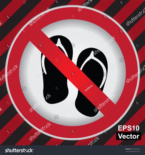 Vector Circle Prohibited Sign No Sandals Stock Vector Royalty Free