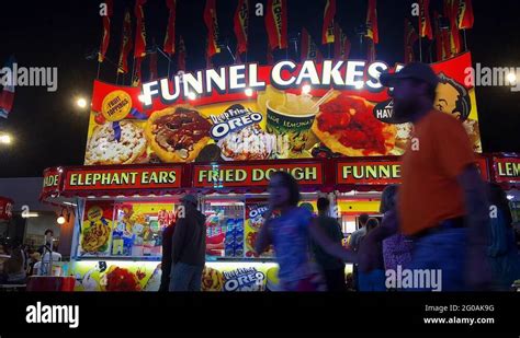 Deep Fried Sweets Concession Stand At Summer Carnivalfair Stock Video