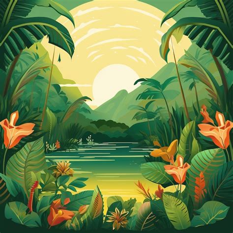 Premium Ai Image Jungle Party Poster With Tropical Leaf Summer Party