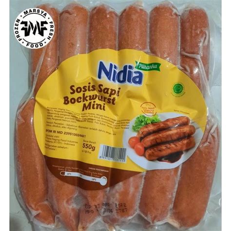 Jual Nidia Sosis Sapi Bockwurst Mini 550gr Shopee Indonesia