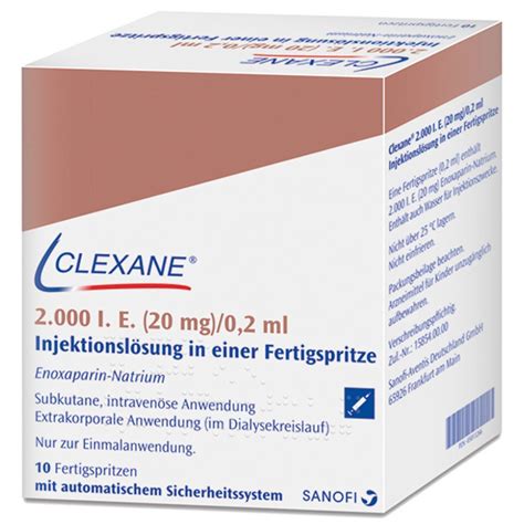 Clexane® 2000 Ie 20 Mg02 Ml 10 St Mit Dem E Rezept Kaufen Shop