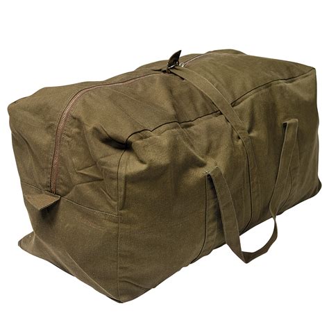 Czech Military Surplus Pilot Duffel Bag Olive Drab Od Green Heavyweight Cotton Canvas