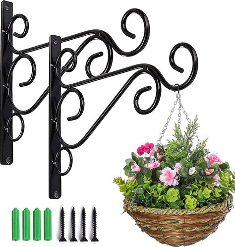 Kss Pcs Iron Plant Hanger Wall Hooks Hanging Basket Brackets Wrought