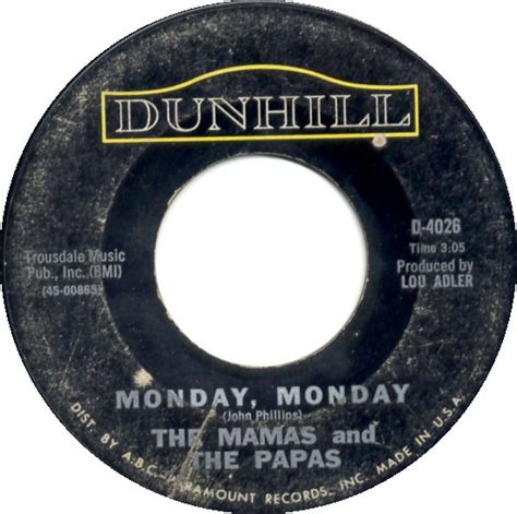 The Mamas And The Papas Monday Monday Got A Feelin At Discogs