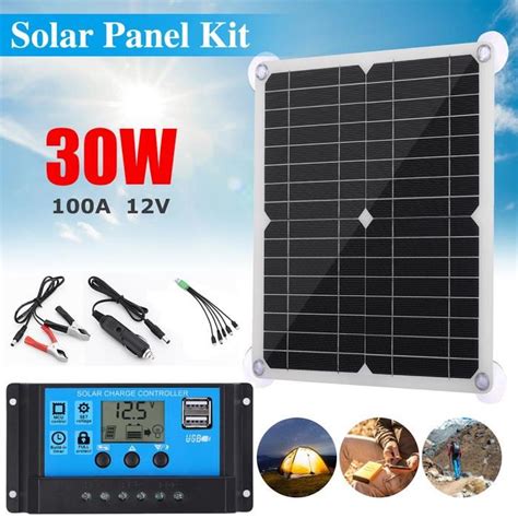 Kit De Panneau Solaire Chargeur De Panneau Solaire 30W 12V Avec