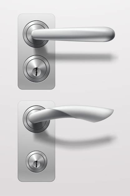 Premium Vector | Modern door handles in set realistic design