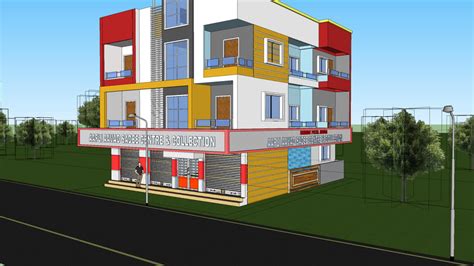 Building Elevation Glass Acp Shop Design Facade Ar Jafarshah 3d Warehouse