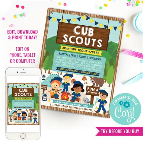 Boy Scouts Recruitment Flyer Printable Scout Me In Flyer Coed Boy