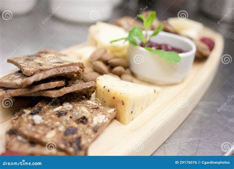 Cheese and Cracker Plate stock photo. Image of preserves - 29176076