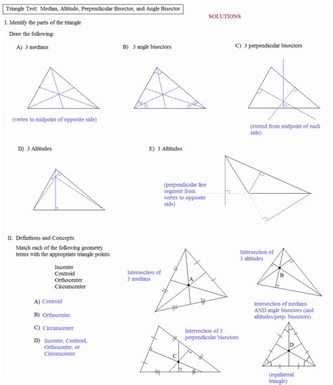 Points Of Concurrency Worksheet Chessmuseum Template Library