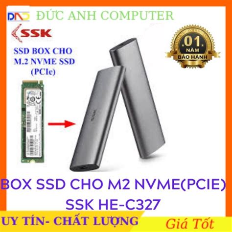 Mã Elms9 Giảm 6 đơn 300k Ssd Box Chuyển M2 Nvme Ssd Pcie Sang ổ Cứng Di động Ssk He C327