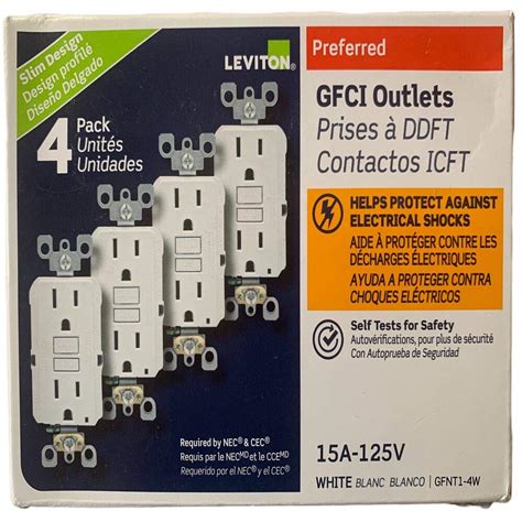 Leviton 20 Amp 125 Volt Duplex Self Test Slim Gfci Outlet 56 Off