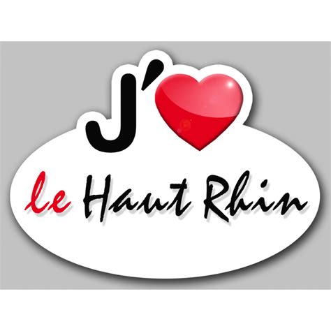 J Aime Le Haut Rhin 15x11cm Sticker Autocollant