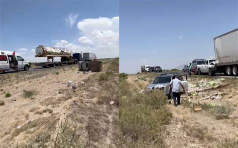 Reportan Carambola Y Volcadura En La Carretera Ju Rez Chihuahua Seis