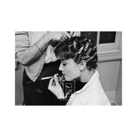 Mark Shaw Audrey Hepburn With Curlers Smoking 1953 For Sale At