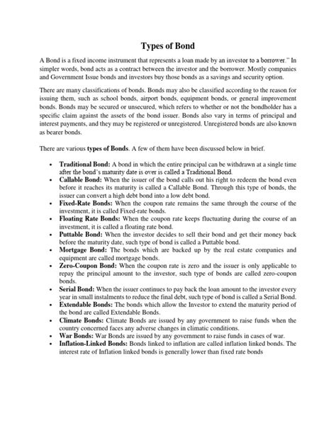 types  bond  bonds finance debt